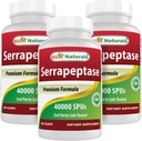Parimad looduslikud Serrapeptaas 40000 SPU-d 90 Vcaps (90 loendit (3 pakendit))