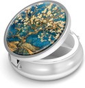 Pill Box-3 Compartment Small Pill Case Purse & Pocket Mini Metal Pill Holder Travel Pill Container hoida toidulisandeid Vitamiinid BPA-Van Gogh