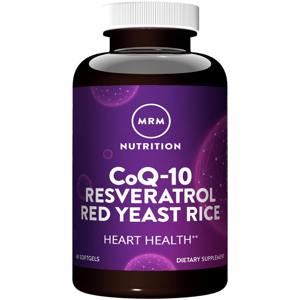 MRM Nutrition CoQ-10 Resveratrool Red Pärmi riis | Toetab südame-veresoonkonna ja südame tervist | Gluteenivaba | Mitte-GMO | 30 Softgels
