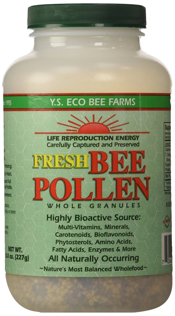 Y.S. Organics Fresh Bee Pollen Terved graanulid, 8 Ounce