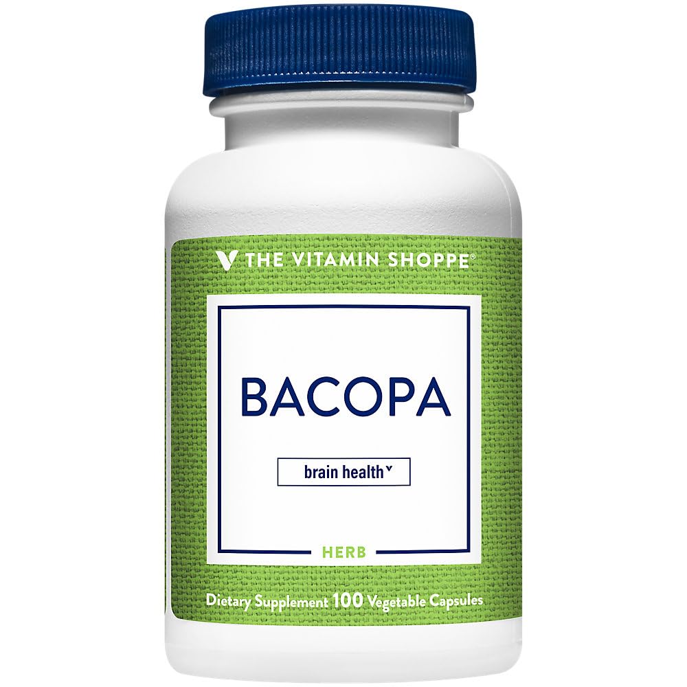 Vitamiin Shoppe Bacopa 500MG (Bacopa Monnieri), kliiniliselt õppinud koostisosa, taimse aju tugi täiendada, üks kord päevas (100 kapslit)