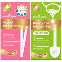 Easy@Home Vaginal pH testribad ja UTI testkomplektid (8 loend): Pärmseente infektsioon, BV, UTI testid naistele, kiired täpsed tulemused, 4 kuseteede infektsioon ja 4 naise pH tervise testid