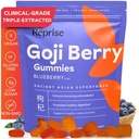 Reprise Goji Berry Superfood Gummies - kõik looduslikud antioksüdandid, seedimine, 240 mg täis potentsi, madala suhkrusisaldusega, vegan, 45 mustika maitsestatud kummikud