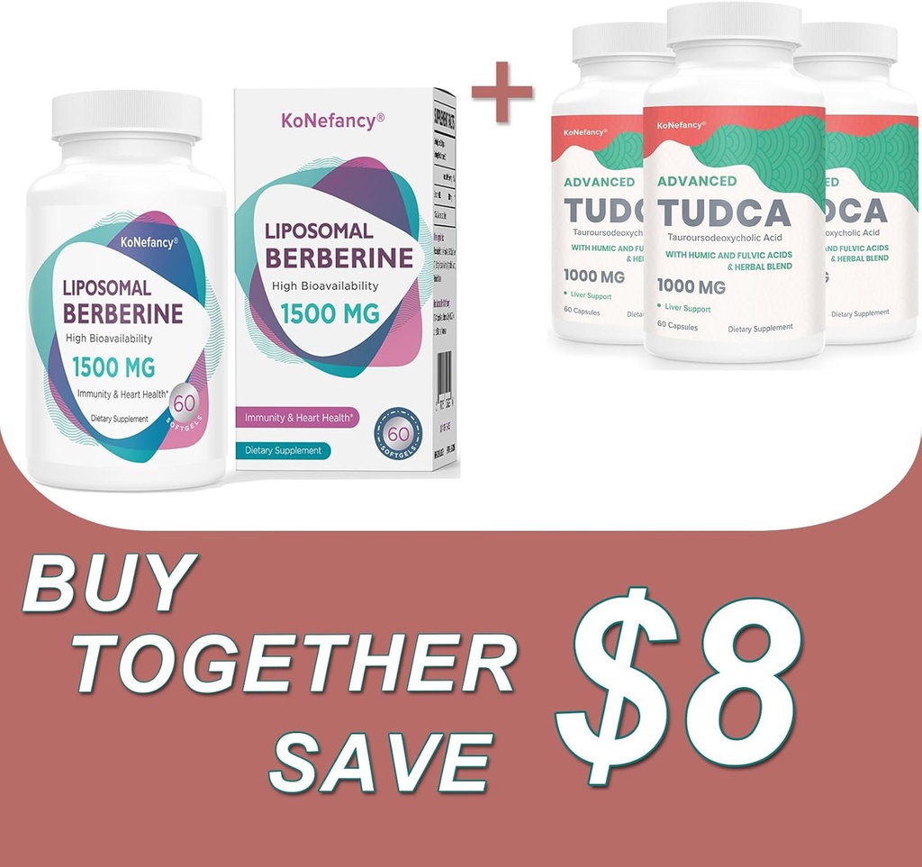 Optimeerige oma tervist TUDCA kompleksi 3Pack ja liposomaalse berberiini 1500mg komplektiga