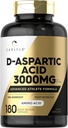 Carlyle D asparagiinhappe lisand meestele ja naistele | 3000mg | 180 kapslit | DAA pillid | Advanced Athlete Formula | Non-GMO & Gluten Free Supplement