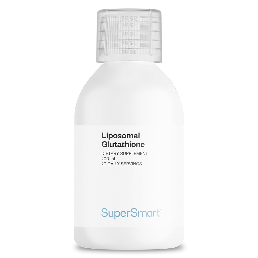 Supersmart - Liposomal Glutatioon Vedel 900mg päevas (suure tugevusega) - Glutatiooni väga biosaadav vorm - C-vitamiiniga tõhustatud antioksüdant | Mitte-GMO & Gluteenivaba - 200 ml - 20 serveerimist