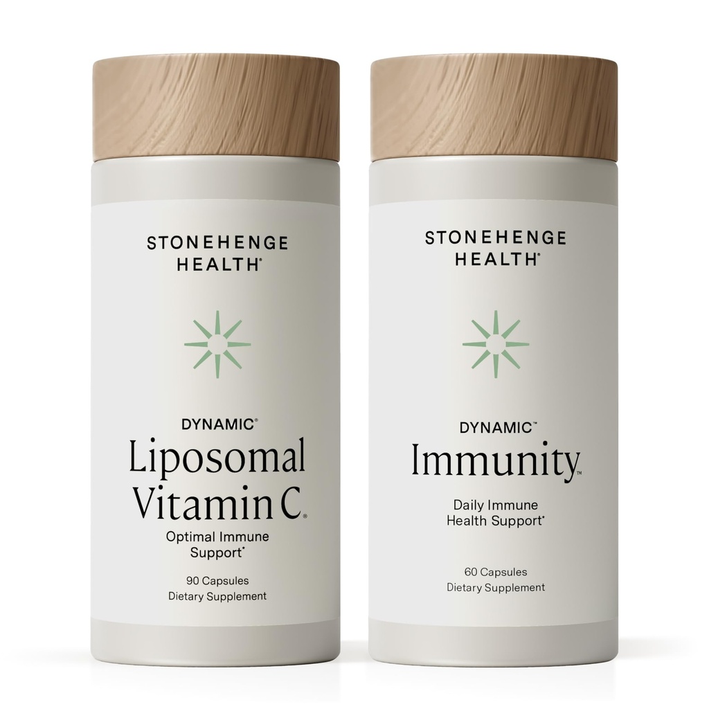 Stonehenge Health Dünaamiline liposomaalne C-vitamiin + dünaamiline immuunsus Bundle toidulisandid immuunsüsteemi, kollageeni sünteesi ja aju tervise toetamiseks