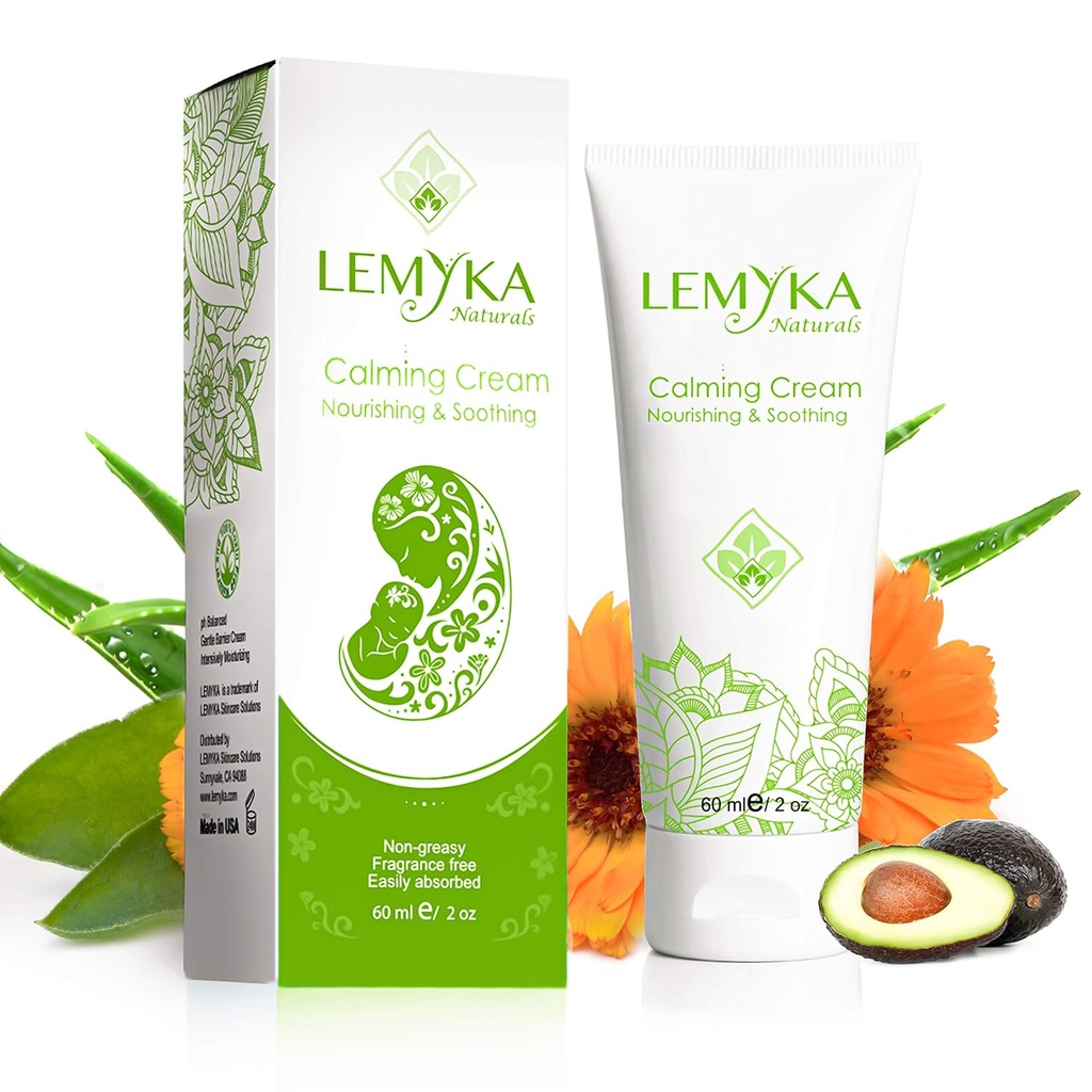 Looduslik ekseemkreem, atoopilise dermatiidi leevendus, rahustav ja intensiivselt niisutav, kuiv pragunenud nahapalsam, krakitud naha salv, 10X orgaaniline aloe vera, ceramiidid, LEMYKA, 2OZ