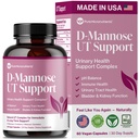 Puhas D mannoosikapslid 1000mg per Serve - kiire toimega UTI tugi - kuseteede puhastamine ja põie tervis - Jõhvikas, D-Mannose, Dandelion, Hibiscus Flower - 60 Veggie Caps