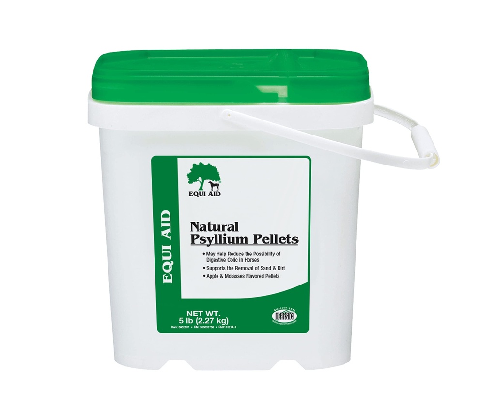 Farnam Equi Aid Natural Horse Psyllium Pellets Täiendus hobustele, toetab Liiva ja mustuse eemaldamist Ventral Colonist, 5 naela, 16 Scoops