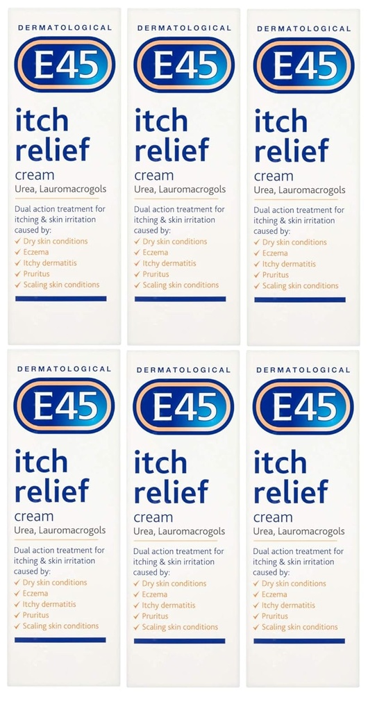 Ee 6 X E45 Itch Relief Crelief 100G