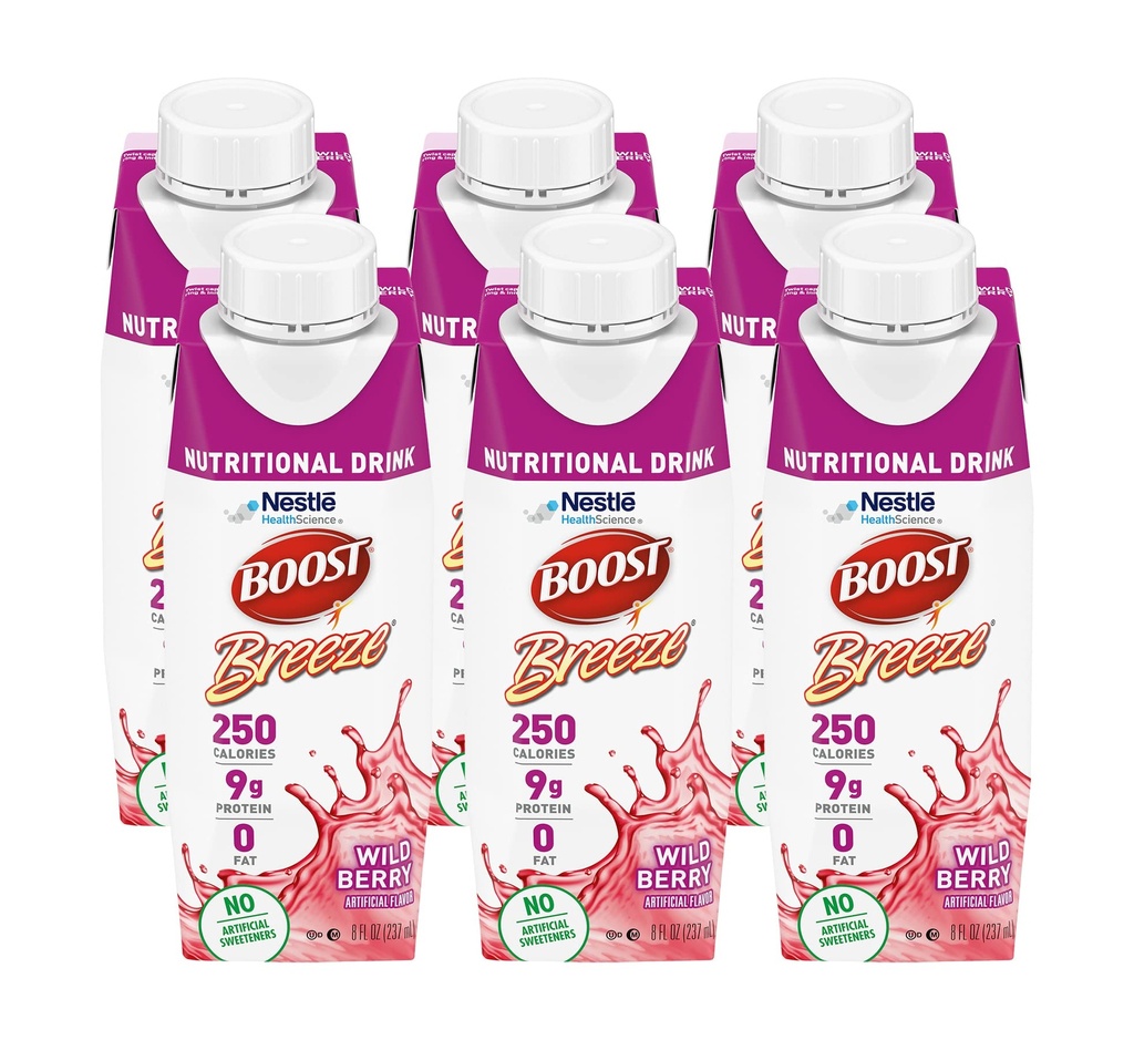Boost Breeze Nutritional Drink Wildberry, 8 Fl Oz (pakk 6)