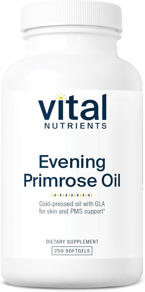 Vitaalsed toitained Õhtune primaarõli 1000mg | Esmane lisand naistele | GLA Omega-6 rasvhape nahale ja PMS-i toetuseks * | Gluteen, piimatooted, sojavaba | Mitte-GMO | 250 Softgels