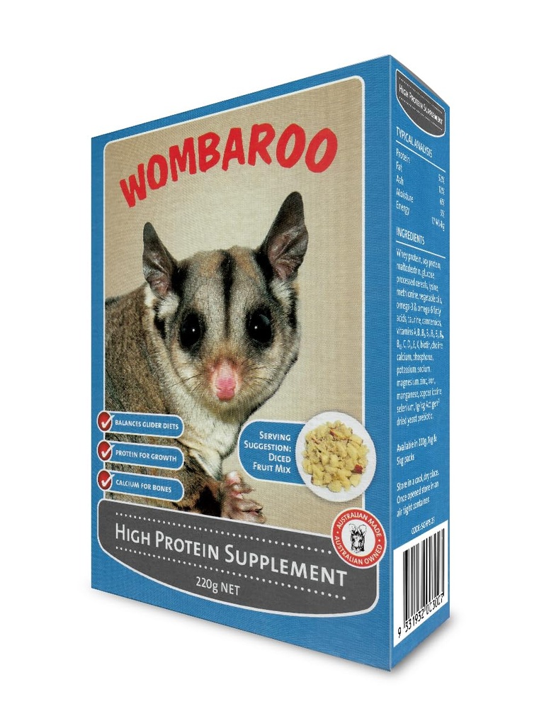 Wombaroo kõrge valgulisa suhkru purilennukitele ja lendavatele oravatele, Instant HPW - 7,7 Ounces (220 Grams)