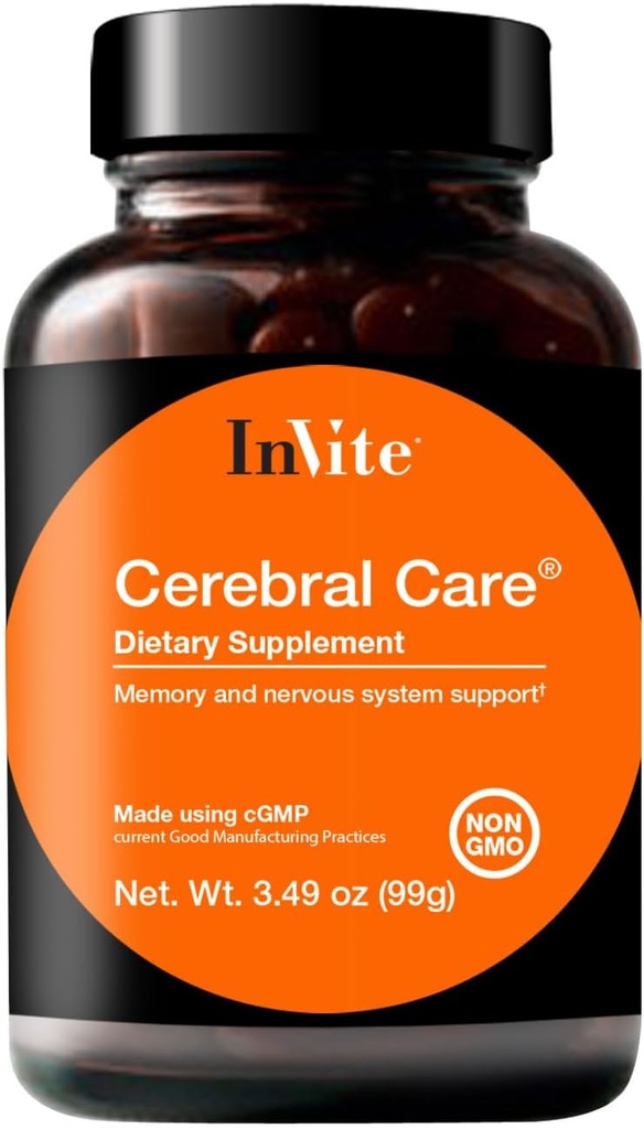 InVite Health Cerebral CareTM - toetab aju tervist, sealhulgas mälu, fookust, tähelepanu ja meeleolu - sisaldab inositooli, atsetüül-L-karnitiini, koliini, fosfatidüülseriini, astaksantiini - 30 serveerimist (2-pakk)