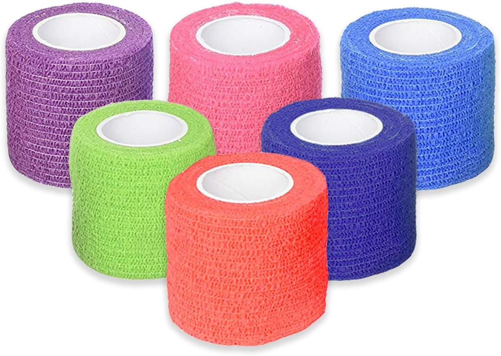 Ever Ready esmaabi Iseseisvad sidusad ribad 2" x 5 Yards - 12 krahv, vikerkaare värvid