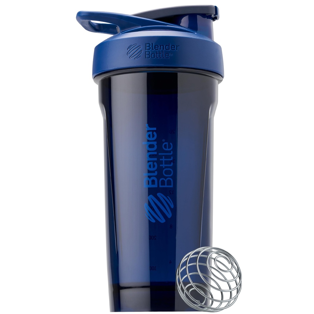BlenderBottle Sport Shaker Bottle koos traadiga Whisk, 28-Ounce, Blue - Protein Shakes & Hydration sportlastele & Fitness Entusiastid, Lihtne segamine, Vastupidav ja kerge, lukustatav Lid