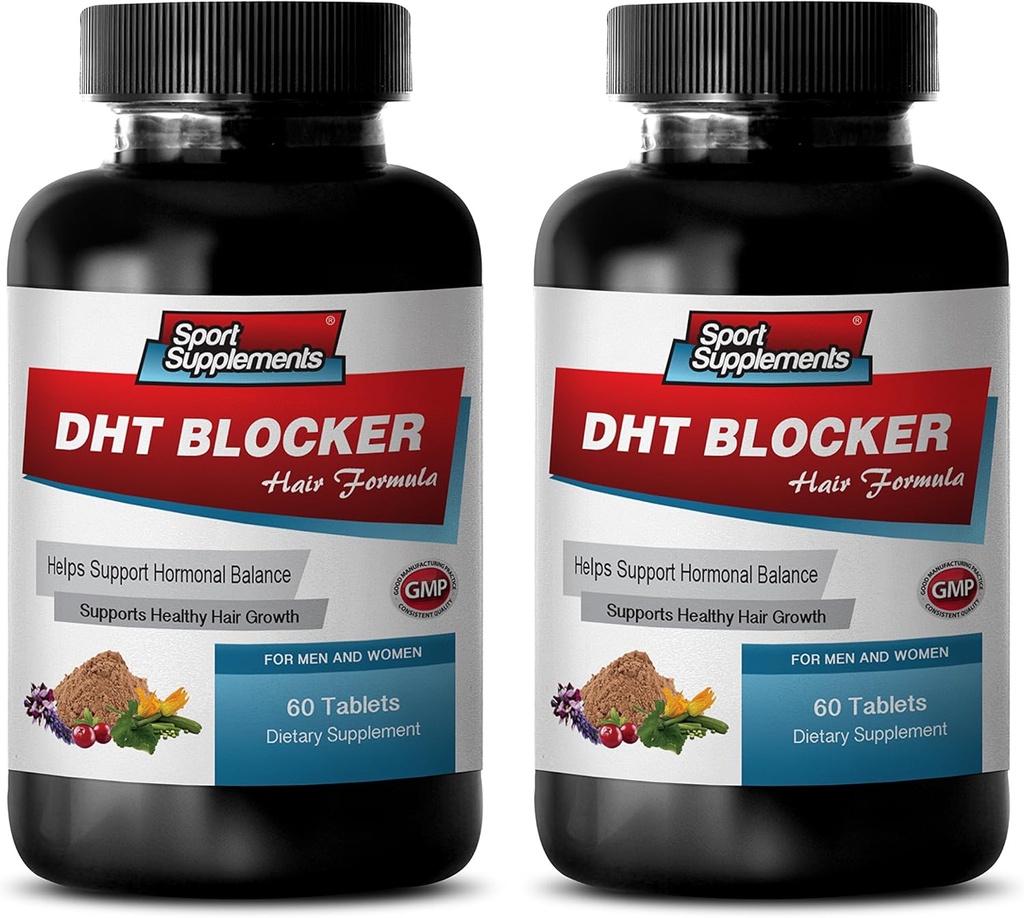 Juuste kasvu toetamine Vitamiinid - DHT Blocker juuste valem - Tervisliku juuste kasvu toetamine - ta shou wu Extract, dht Blocker meestele, dht Blocker Advanced trikoloogia, dht Blocker biotiiniga 2Bot 120Tabs