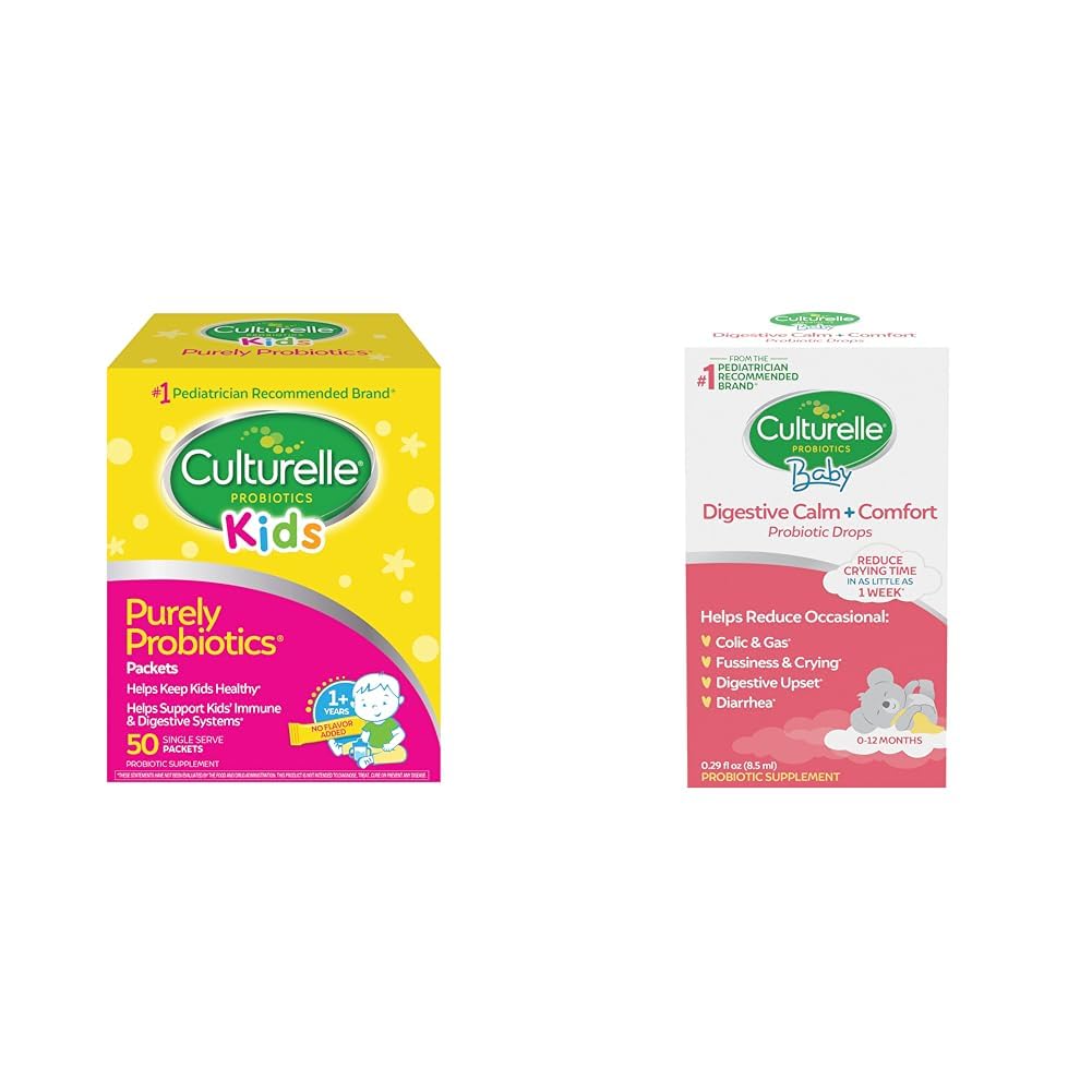 Kultuursed lapsed probiootikumid immuunsuse ja seedetrakti toetamiseks, 50 Count & Baby Calm & Comfort langeb 0-12 kuud, 0, 29 kuud