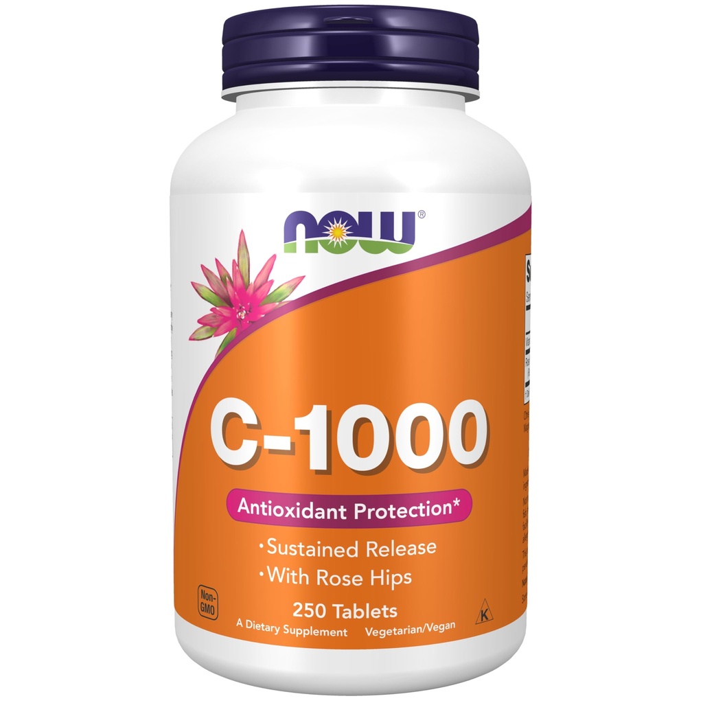 Nüüd toidud Vitamiin C-1000 Püsiv vabanemine Rose Hips 250 Tabs (500 (250 X 2))