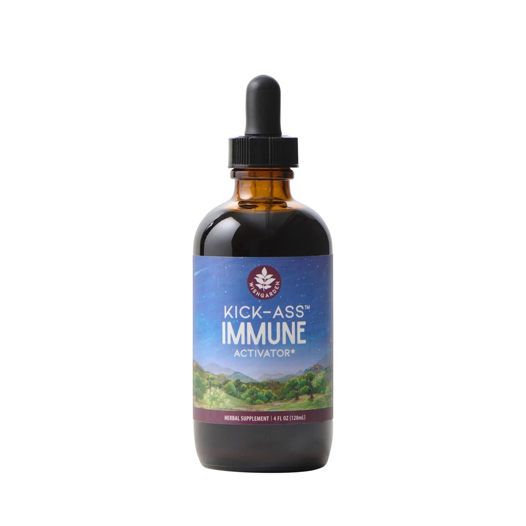 WishGarden maitsetaimed Kick-Ass Immuunsüsteemi aktivaator - Taimne immuunsuse tugilisa täiskasvanutele, Taimne immuunsuse tugevdaja & Immuunkaitse w / Echinacea & Goldenseal, kiire immuunsuse suurendamine valem, 4oz