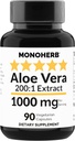 MONOHERB Aloe Vera 1000 mg - 200x Ekstrakt - 90 kapslit