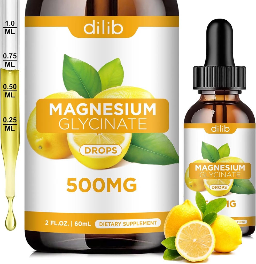 Magneesiumglütsinaadi lisand, magneesiumglütsinaat Vedel tilk 500 mg kaltsiumi, tsingi, vitamiini B6, D3, L-Theanine, oomega 3 une, meeleolu, stressi leevendamiseks, luu, lihased, sidrunimaitse