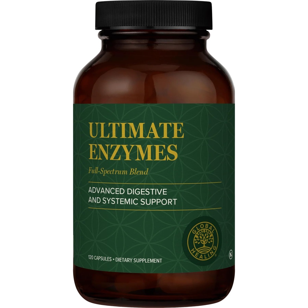 Global Healing - Ultimate Ensüümid - Süsteemsed Ja Seedeensüümid Täiendus Tervislik Seedimine, Immuunsüsteemi Boost & Natural Soolestiku Tervis, Seedetrakti Ensüüm Naistele Ja Meestele, Lipaasi