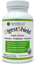 DigestShield® probiootikum ja prebiootikumide täiendus + seedeensüümid, lööve, puhastage piima, gluteeni ja töödeldud toidud, vähendage rasva imendumist kitosaaniga, 90-toiduga
