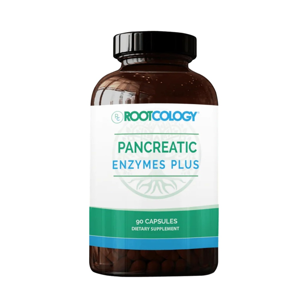 Rootkoloogia Dr Izabella Wentz | Pancreatic Enzymes Plus | Enteric Coated Lipase, Protease & Amylase Blend koos Bromelain | 90 kapslit