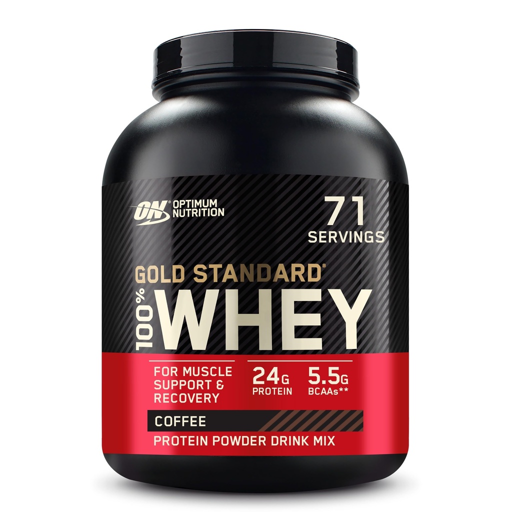 Optimum Nutrition Gold Standard 100% vadakuvalgu pulber, kohv, 5 naela (pakendamine võib varieeruda)