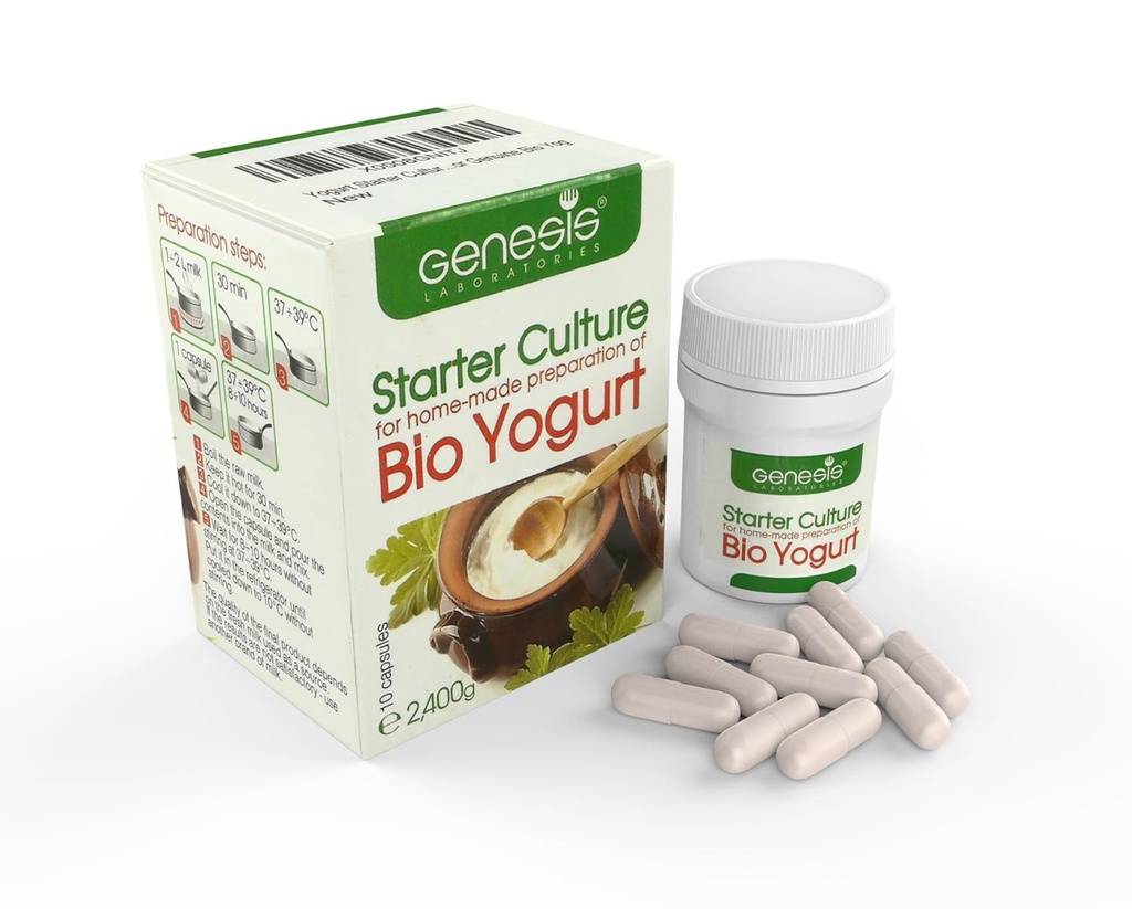 Bulgaaria Bio Jogurt Starter Culture - orgaaniline, kodus valmistatud - 10 kapslit 20 liitrit