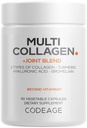 Codeage Multi Collagen Protein + Joint Blend Supplement, Hyaluronic Acid, Bromelain, Turmeric, Ginger, Boswellia, Astaxanthin - Hydrolyzed Bovine Collagen - 5 Collagen Types - Non-GMO - 90 Capsules