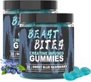 DYALE Beast Bites Kreatiin Bites - 5 g kreatiini monohüdraati serveerimise kohta - ei suhkrut ega kunstlikke värve - madala kalorsusega, vegan ja halal Blue Vaarika Maitse - 30 Gummies (2 tk)