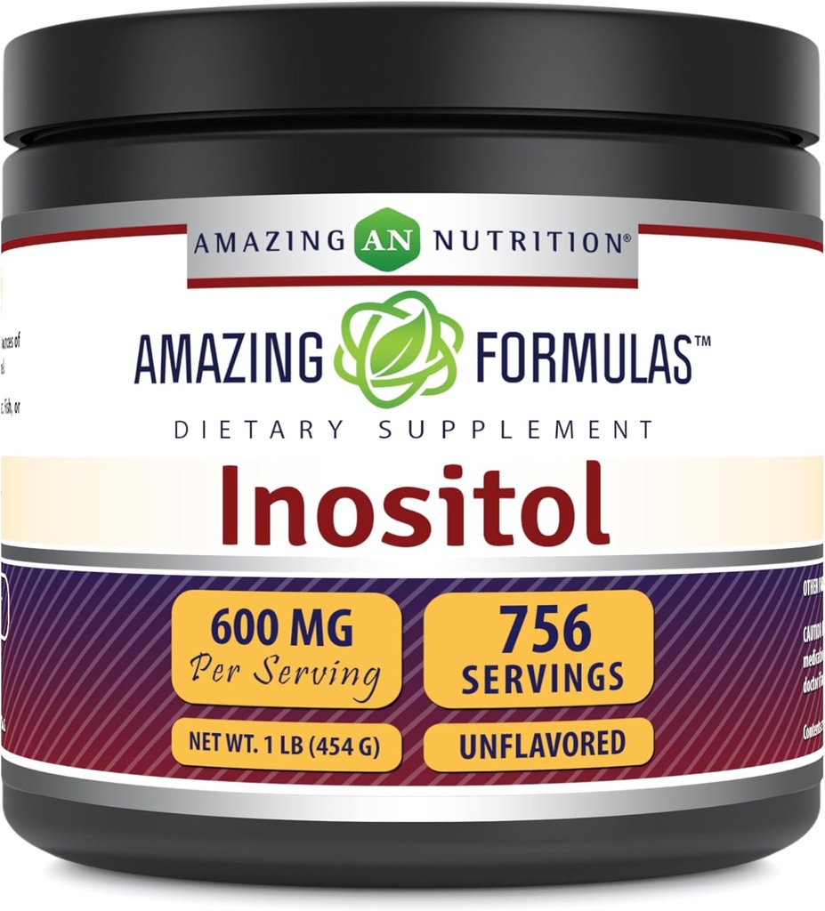 Hämmastavad valemid Inositooli pulbri lisand | 600 Mg serveerimise kohta | Maitsestamata | 1 Lb (454 Grams) | Mitte-GMO | Gluteenivaba | Valmistatud USAs