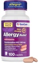 GenCare Allergy Relief Pills - Feksofenadiin 180mg 24 tundi mitte-uimastav allergia meditsiin Antihistamiinikum, võrreldes Allegra 24 tunni mitte-uimased pillid sügelevad silmad, runny nina, nõgestõbi (100 loend)