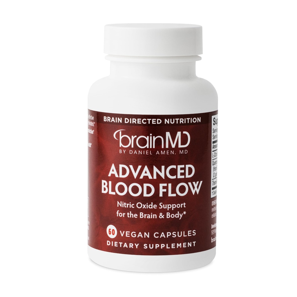 BRAINMD täiustatud verevool - 60 vegankapslit - lämmastikoksiidi tugi ajule ja kehale - gluteenivaba - 30 serveerimist