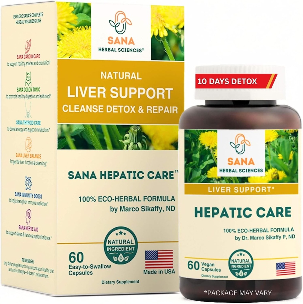 Active Liver Cleanse & Detox – 1800mg Herbal Formula with Organic Milk Thistle, Turmeric & Dandelion Root – Supports Fatty Liver Repair & Daily Liver Health – by Sana Herbal