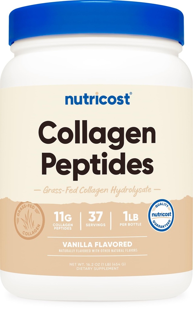 Nutricost Collagen Peptides Powder 1LB (454 G) (Vanilla) - Rohutoit Veiste kollageenhüdrolüsaat