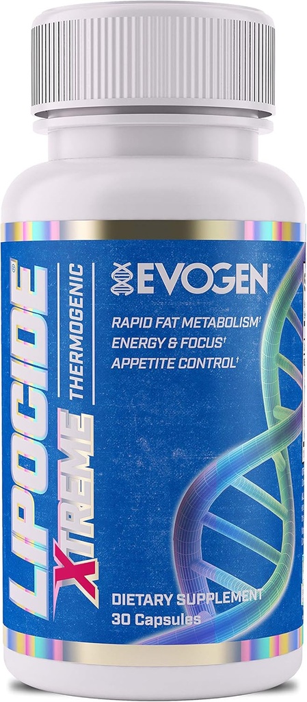 Evogen Nutrition Lipocide Xtreme | Maksimaalne tugevus Ühekapsli Extreme Fat Burner , Dynamine , Capsimax , Bioperine | 30 kapslit