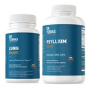 Dr Tobias Lung Health & Psyllium Daily Supplements, Lung Cleanse & Detox valem, toetab tervislikke soole liikumisi koos Psyllium Husk, C-vitamiin, Butterbur, Quercetin, Daily Fiber ja Kops täiendada