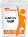 BulkSupplements.com Magneesiummalaatpulber - magneesiumilisandid, kõrge biosaadavus - maitsestamata & gluteenivaba, 2,5 g serveerimise kohta, 250 g (8,8 oz) (pakk 1)