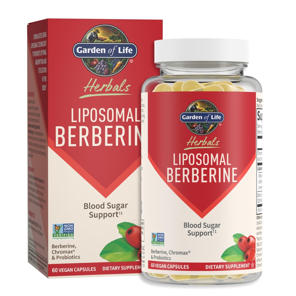 Liposoomne berberiin ja kroompikolinaat juba tervisliku veresuhkru, glükoosi ainevahetuse ja kolesterooli jaoks - probiootikumid lihtsaks seedimiseks - mitte GMO, gluteenivaba, Kosher, 30 serveerimist