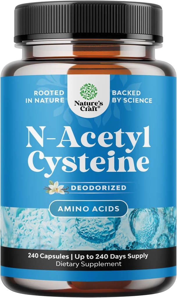 NAC täiendus N-atsetüültsüsteiin 600mg - Vegani kõrge imendumine Mitte-haisus NAC 600 mg kapslid Glutatiooni prekursor maksa puhastamiseks Detox & Repair Plus Kopsu tervise ja immuunsuse tugi (240ct)