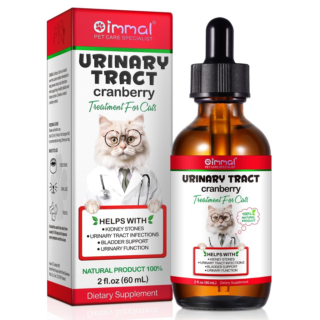 Kuseteede kassid, looduslikud kasside kuseteede infektsiooni ravi tilgad - toetab põit, neerukivi, koera UTI, Cranberry Kidney põie toetust täiendada, kana maitse - 60 ml / 2,02oz