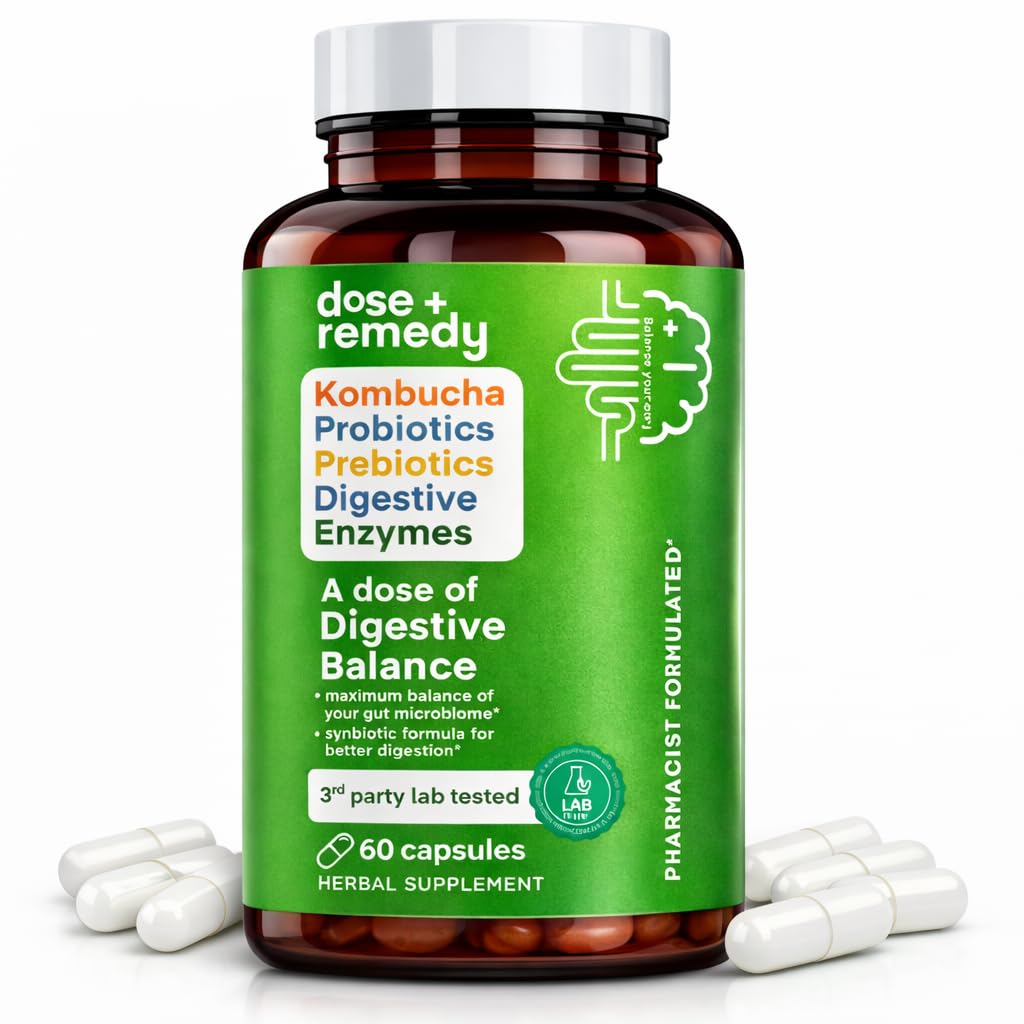 Annus Seedetrakti tasakaalu-Gut Health Supplement-USDA-Kombucha, 7 probiootilised tüved ja prebiootikumid mikrobioomi-seedeensüümide jaoks seedetrakti-puhitus leevendamiseks naistele ja meestele