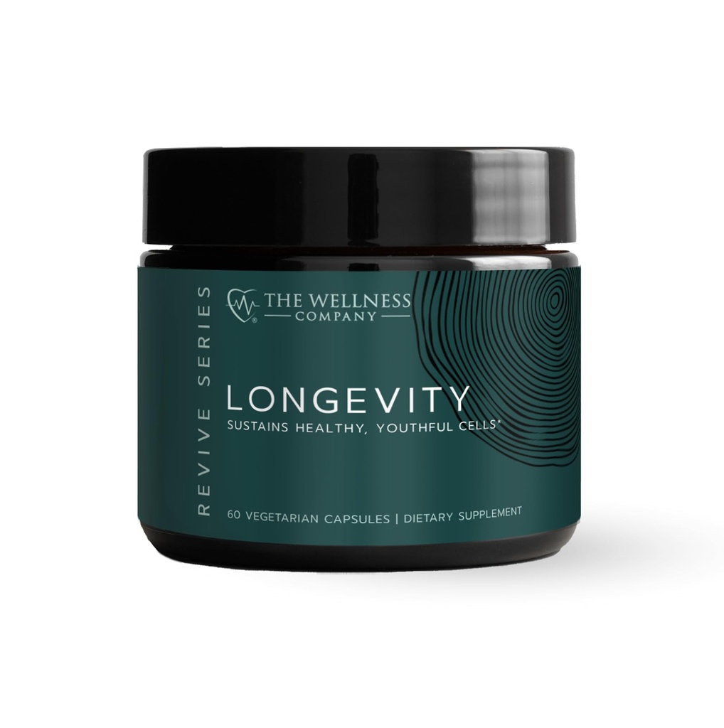 The Wellness Company Longevity - Mitochondria Efficiency, DNA Repair, Cellular Senescense - NR, Lipsomal Glutatioon, Resveratrool, Bifidobacterium 15B CFU | 60ct (1 kuu pakkumine)