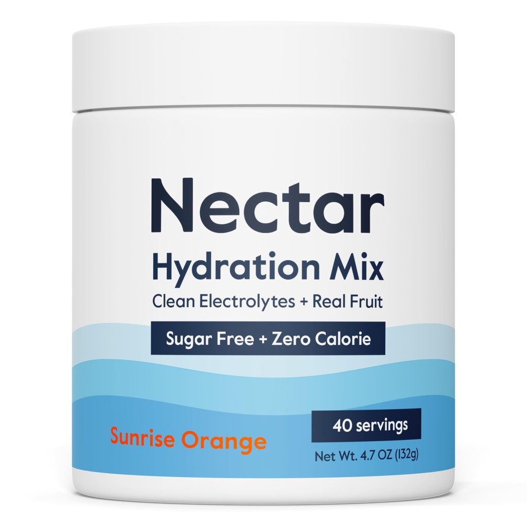 Nectar Sugar Free Elektrolüüdid Pulber - Orgaaniline Puuvili Ei Suhkur Või Kalorid - Hüdratsioonipulber Dehüdratsiooni Relief ja Kiire Rehüdratsioon - Keto ja Paleo (Orange 40 Serving Tub)