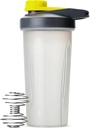 Hr Pen- Shaker pudelid valgu segud Twist Cap, 28 oz, Hall / kollane, Valgu Shaker Pudel Wire Whisk Ball