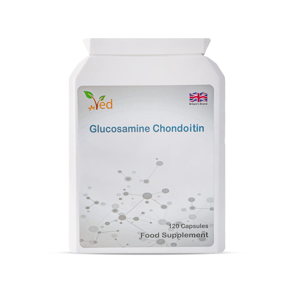 Ved Glükoosamiin Kondroitiin Turmeric Vitamiin C | Ühine tugi täiendada |Non-GMO, Gluteenivaba | 120 kapslit | 60 päeva pakkumine.